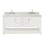 Ariel Bayhill 73" Free Standing Double Basin Vanity Set with Cabinet and Marble Vanity Top White / Carrara White Top