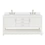 Ariel Bayhill 72" Free Standing Double Basin Vanity Set with Cabinet and Quartz Vanity Top White / Pure White Top
