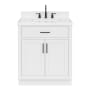 Ariel Hepburn 30" Free Standing Single Basin Vanity Set with Cabinet and Quartz Vanity Top White