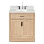 Ariel Hepburn 30" Free Standing Single Basin Vanity Set with Cabinet and Quartz Vanity Top Oak / Carrara White Quartz Top / Matte Black Hardware