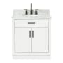 Ariel Hepburn 32" Free Standing Single Basin Vanity Set with Cabinet, Marble Vanity Top, and Oval Sink White