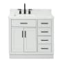 Ariel Hepburn 37" Free Standing Single Basin Vanity Set with Cabinet and Marble Vanity Top Grey