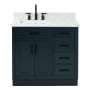 Ariel Hepburn 37" Free Standing Single Basin Vanity Set with Cabinet and Marble Vanity Top Midnight Blue