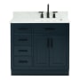 Ariel Hepburn 37" Free Standing Single Basin Vanity Set with Cabinet and Marble Vanity Top Midnight Blue