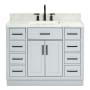 Ariel Hepburn 43" Free Standing Single Basin Vanity Set with Cabinet and Marble Vanity Top Grey