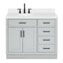 Ariel Hepburn 43" Free Standing Single Basin Vanity Set with Cabinet, Quartz Vanity Top, and Oval Sink Grey