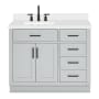 Ariel Hepburn 42" Free Standing Single Basin Vanity Set with Cabinet, Quartz Vanity Top, and Rectangular Sink Grey