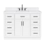 Ariel Hepburn 48" Free Standing Single Basin Vanity Set with Cabinet, Quartz Vanity Top, and Rectangular Bathroom Sink White