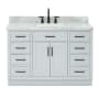 Ariel Hepburn 49" Free Standing Single Basin Vanity Set with Cabinet, Marble Vanity Top, and Rectangular Sink Grey