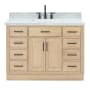 Ariel Hepburn 49" Free Standing Single Basin Vanity Set with Cabinet, Marble Vanity Top, and Rectangular Sink Oak