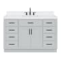 Ariel Hepburn 54" Free Standing Single Basin Vanity Set with Cabinet, Quartz Vanity Top, and Rectangular Bathroom Sink Grey