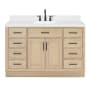 Ariel Hepburn 54" Free Standing Single Basin Vanity Set with Cabinet, Quartz Vanity Top, and Rectangular Bathroom Sink Oak