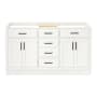 Ariel Hepburn 60" Double Free Standing Vanity Cabinet Only - Less Vanity Top White