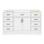 Ariel Hepburn 60" Single Free Standing Vanity Cabinet Only - Less Vanity Top White