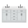 Ariel Hepburn 60" Free Standing Double Basin Vanity Set with Cabinet, Quartz Vanity Top, and Oval Sinks Grey