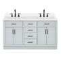 Ariel Hepburn 60" Free Standing Double Basin Vanity Set with Cabinet, Quartz Vanity Top, and Rectangular Sinks Grey