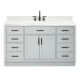 Ariel Hepburn 60" Free Standing Single Basin Vanity Set with Cabinet and Marble Vanity Top Grey