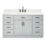 Ariel Hepburn 61" Free Standing Single Basin Vanity Set with Cabinet and Marble Vanity Top Grey