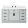 Ariel Hepburn 61" Free Standing Single Basin Vanity Set with Cabinet, Quartz Vanity Top, and Oval Sink Grey