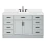 Ariel Hepburn 60" Free Standing Single Basin Vanity Set with Cabinet, Quartz Vanity Top, and Rectangular Sink Grey