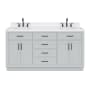 Ariel Hepburn 66" Free Standing Double Oval Basin Vanity Set with Cabinet and Quartz Vanity Top Grey