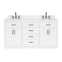 Ariel Hepburn 66" Free Standing Double Oval Basin Vanity Set with Cabinet and Quartz Vanity Top White