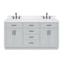 Ariel Hepburn 66" Free Standing Double Basin Vanity Set with Cabinet, Quartz Vanity Top, and Rectangular Bathroom Sink Grey