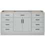 Ariel Hepburn 66" Single Free Standing Vanity Cabinet Only - Less Vanity Top Grey