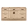 Ariel Hepburn 66" Single Free Standing Vanity Cabinet Only - Less Vanity Top Oak / Matte Black Hardware
