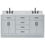 Ariel Hepburn 66" Thick Carrara Marble Vanity Top Grey
