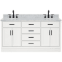 Ariel Hepburn 66" Thick Carrara Marble Vanity Top White