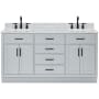 Ariel Hepburn 66" Thick Carrara Marble Vanity Top Grey