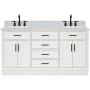 Ariel Hepburn 66" Thick Carrara Marble Vanity Top White
