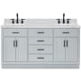 Ariel Hepburn 66" Thick Carrara Marble Vanity Top Grey