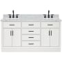 Ariel Hepburn 66" Thick Carrara Marble Vanity Top White