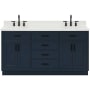 Ariel Hepburn 66" Thick White Quartz Vanity Top Midnight Blue