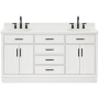 Ariel Hepburn 66" Thick White Quartz Vanity Top White