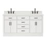 Ariel Hepburn 66" Thick White Quartz Vanity Top White