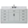 Ariel Hepburn 66" Thick Carrara Marble Vanity Top Grey
