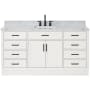 Ariel Hepburn 66" Thick Carrara Marble Vanity Top White