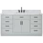 Ariel Hepburn 66" Thick Carrara Marble Vanity Top Grey