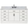 Ariel Hepburn 66" Thick Carrara Marble Vanity Top White