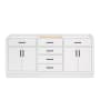 Ariel Hepburn 72" Double Free Standing Vanity Cabinet Only - Less Vanity Top White
