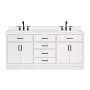 Ariel Hepburn 73" Free Standing Double Basin Vanity Set with Cabinet, Quartz Vanity Top, and Oval Sinks White