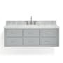 Ariel Hutton 55" Wall Mounted Single Basin Vanity Set with Cabinet and Marble Vanity Top Grey / Carrara White Top