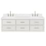 Ariel Hutton 60" Wall Mounted Double Basin Vanity Set with Cabinet and Quartz Vanity Top White / Carrara White