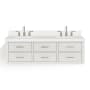 Ariel Hutton 61" Wall Mounted Double Basin Vanity Set with Cabinet and Quartz Vanity Top White / Pure White Top