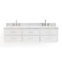 Ariel Hutton 73" Wall Mounted Double Basin Vanity Set with Cabinet and Marble Vanity Top White / Carrara White Top