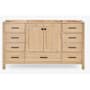 Ariel Cambridge 60" Single Free Standing Vanity Cabinet Only - Less Vanity Top Oak / Matte Black Hardware