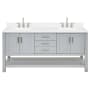 Ariel Magnolia 72" Free Standing Double Basin Vanity Set with Cabinet, Quartz Vanity Top, and Rectangular Sink Grey